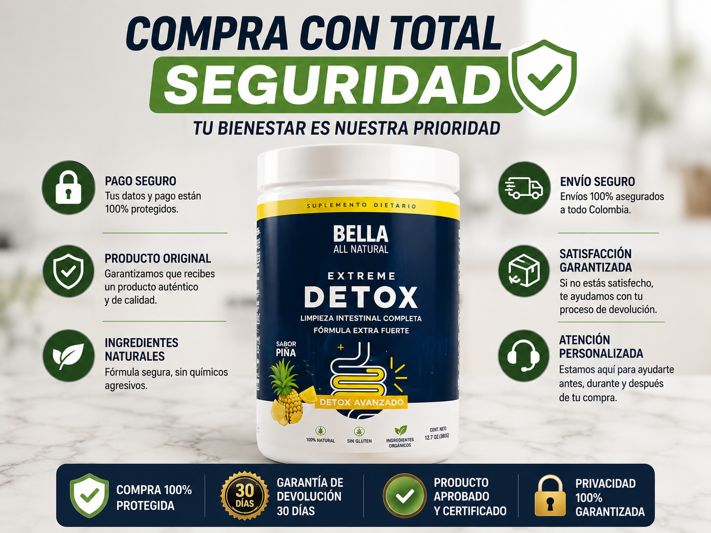 Bella Detox Intestinal: Desinflama tu abdomen y limpia tu colon