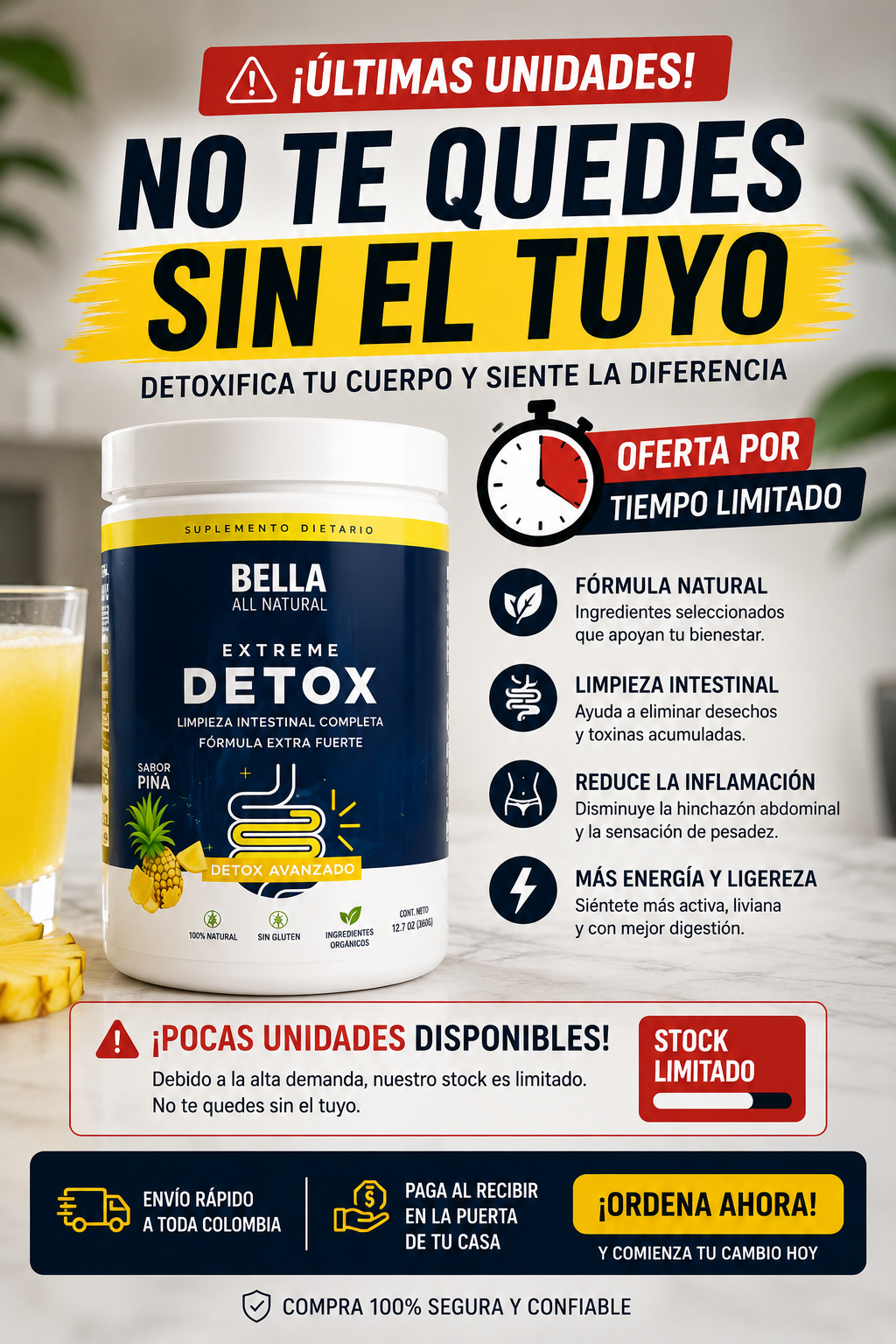 Bella Detox Intestinal: Desinflama tu abdomen y limpia tu colon