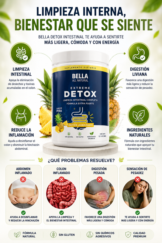 Bella Detox Intestinal: Desinflama tu abdomen y limpia tu colon