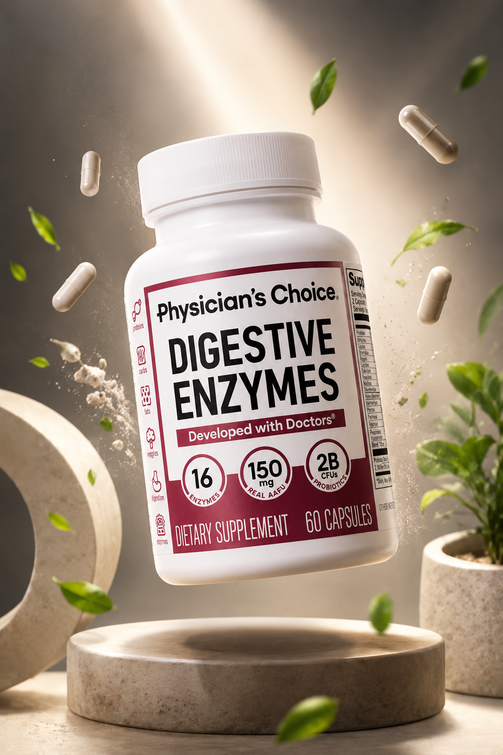 Physician's Choice enzimas digestivas:Mejora tu digestión y elimina la pesadez diaria