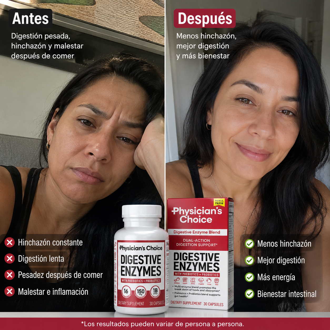 Physician's Choice enzimas digestivas:Mejora tu digestión y elimina la pesadez diaria