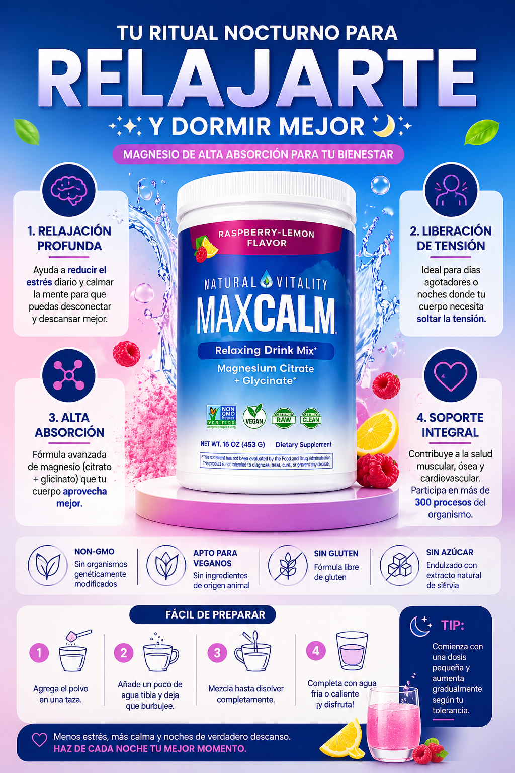 Max Calm: Menos estrés, más calma y descanso cada noche